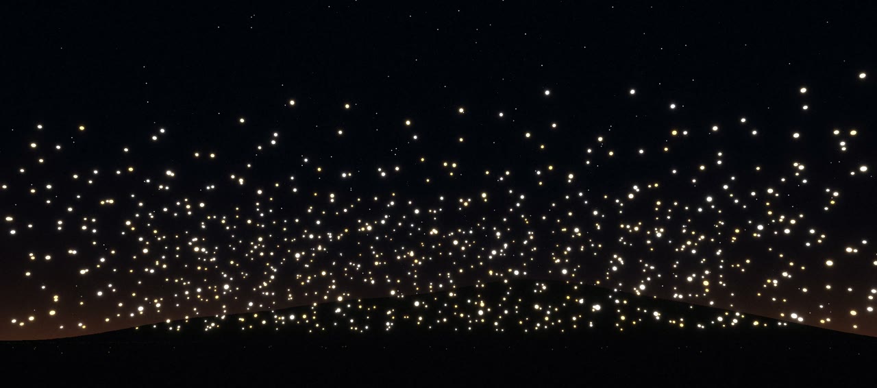 Maya 实录:星海带着闪烁缓缓下沉:星光缓落 · 降落